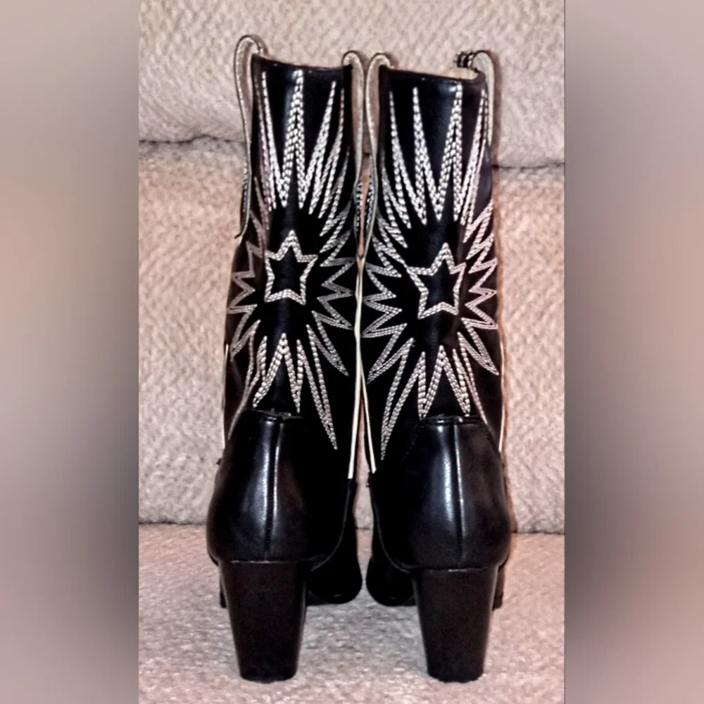 Oasis Society Black Western Dress Boots 7.5 - Picture 3 of 7